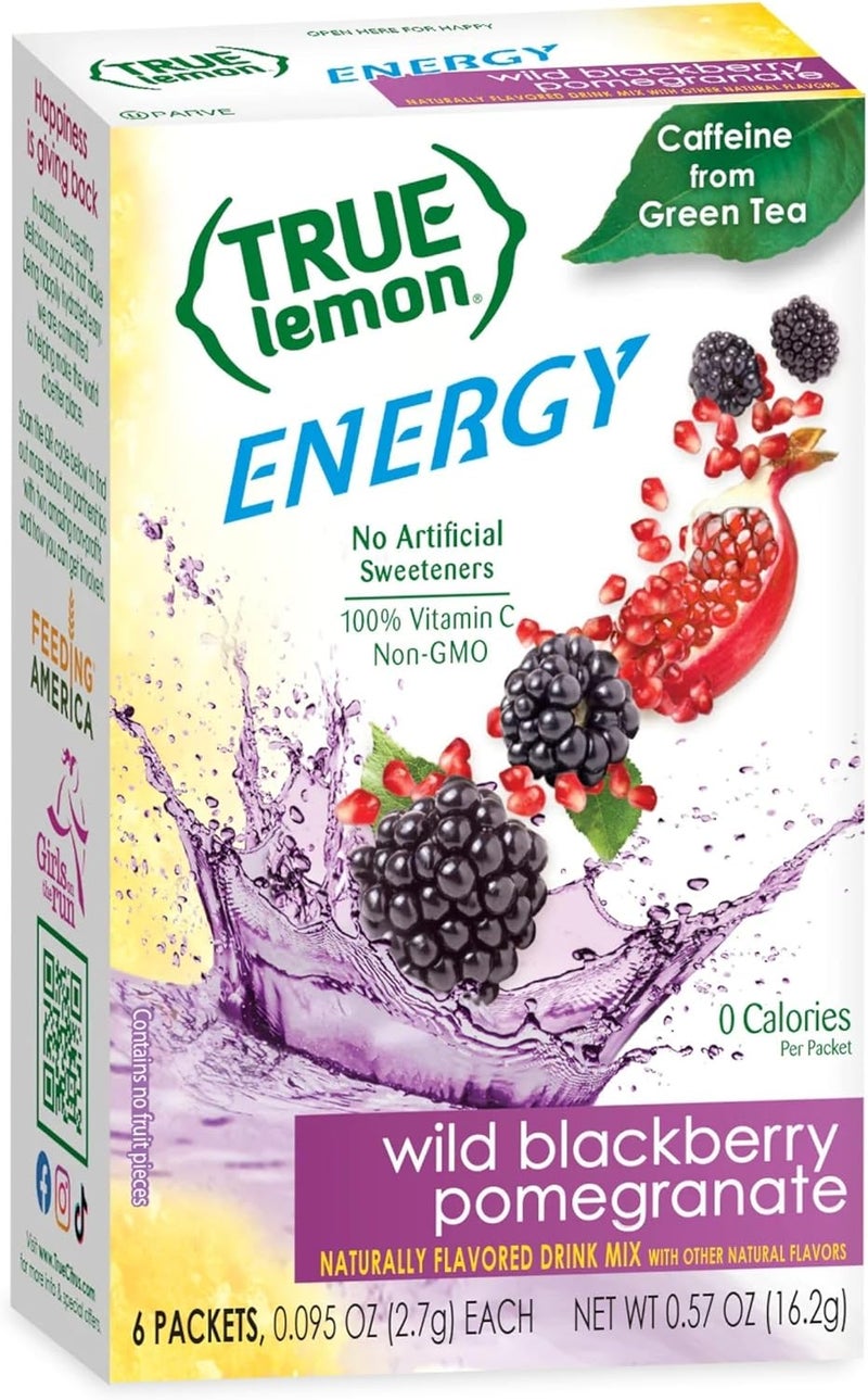True Citrus Lemon Energy Wild Blackberry Pomegranate Drink Mix - Image 1